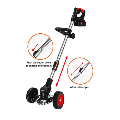 Electric Weed Wacker with Wheels – Cordless Garden Trimmer